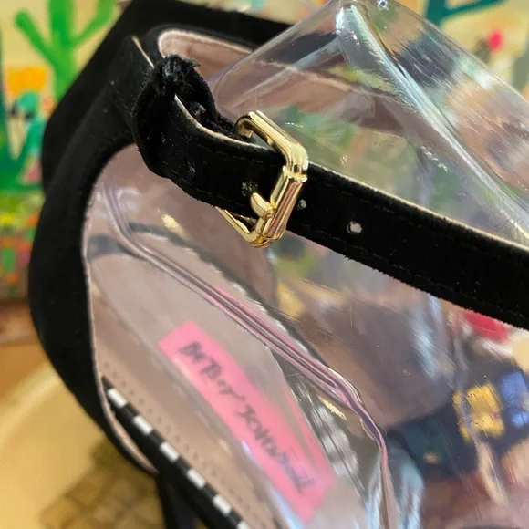 Betsey Johnson Lenox T-Strap Dress Sandals, High Heels, Blk, Multi Color, 8.5 - Picture 6 of 16